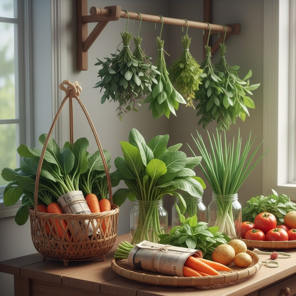 Làm Sao Để Giữ Rau Củ Tươi Lâu Mà Không Cần Tủ Lạnh?